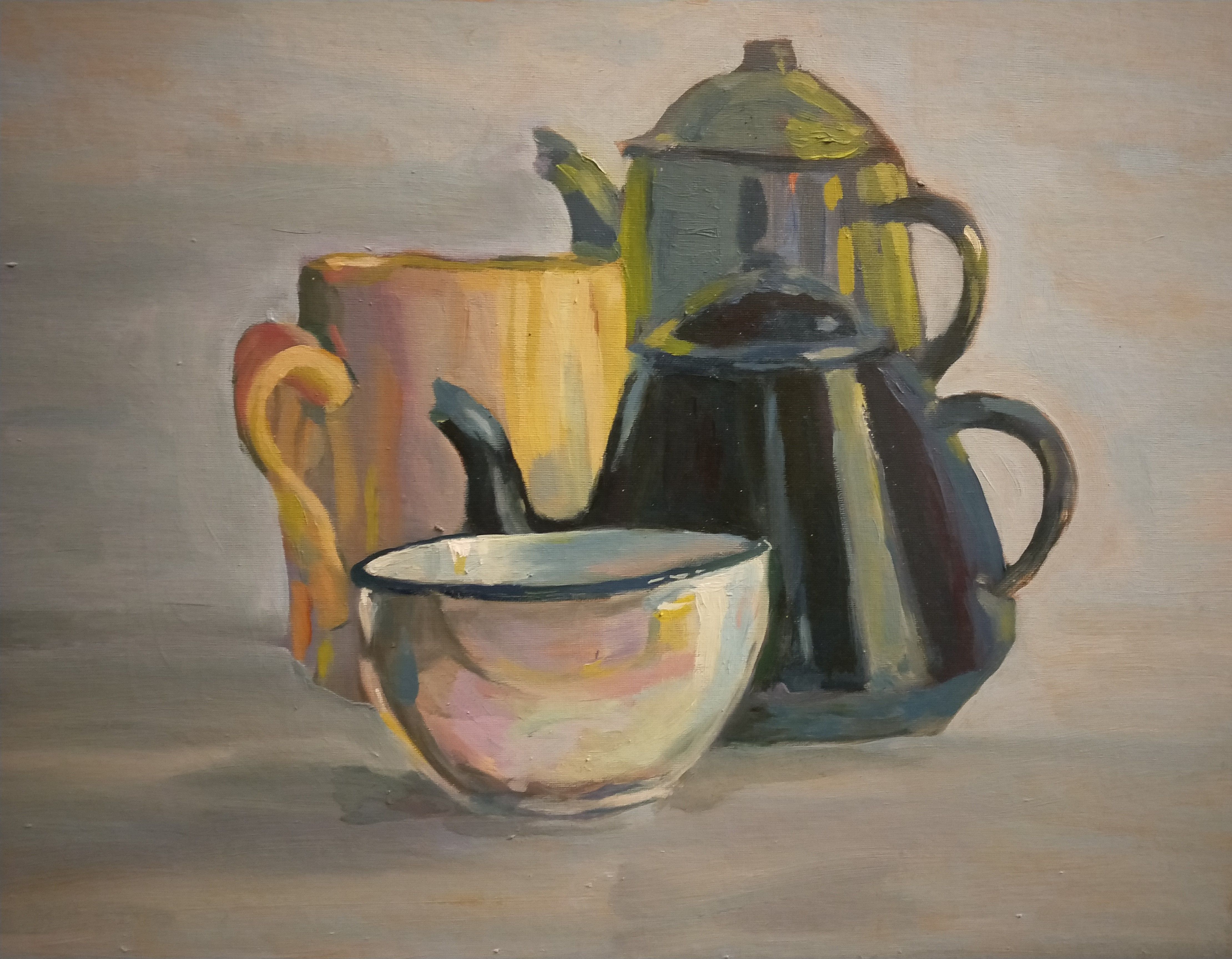 Quatre pots et vase - 50X40 cm