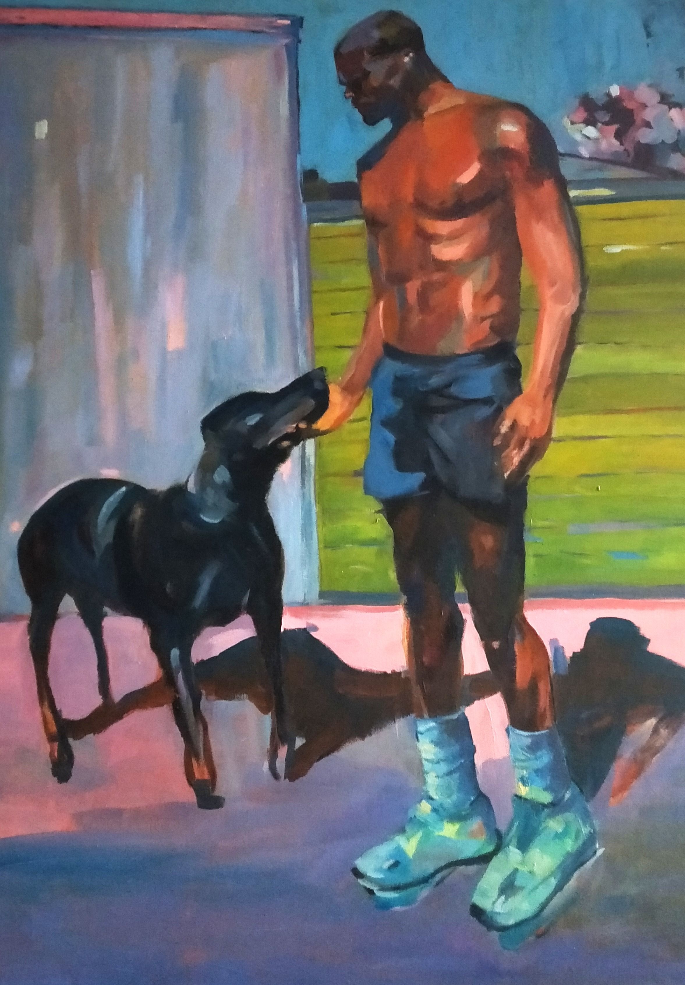 Black dog - 100X73 cm