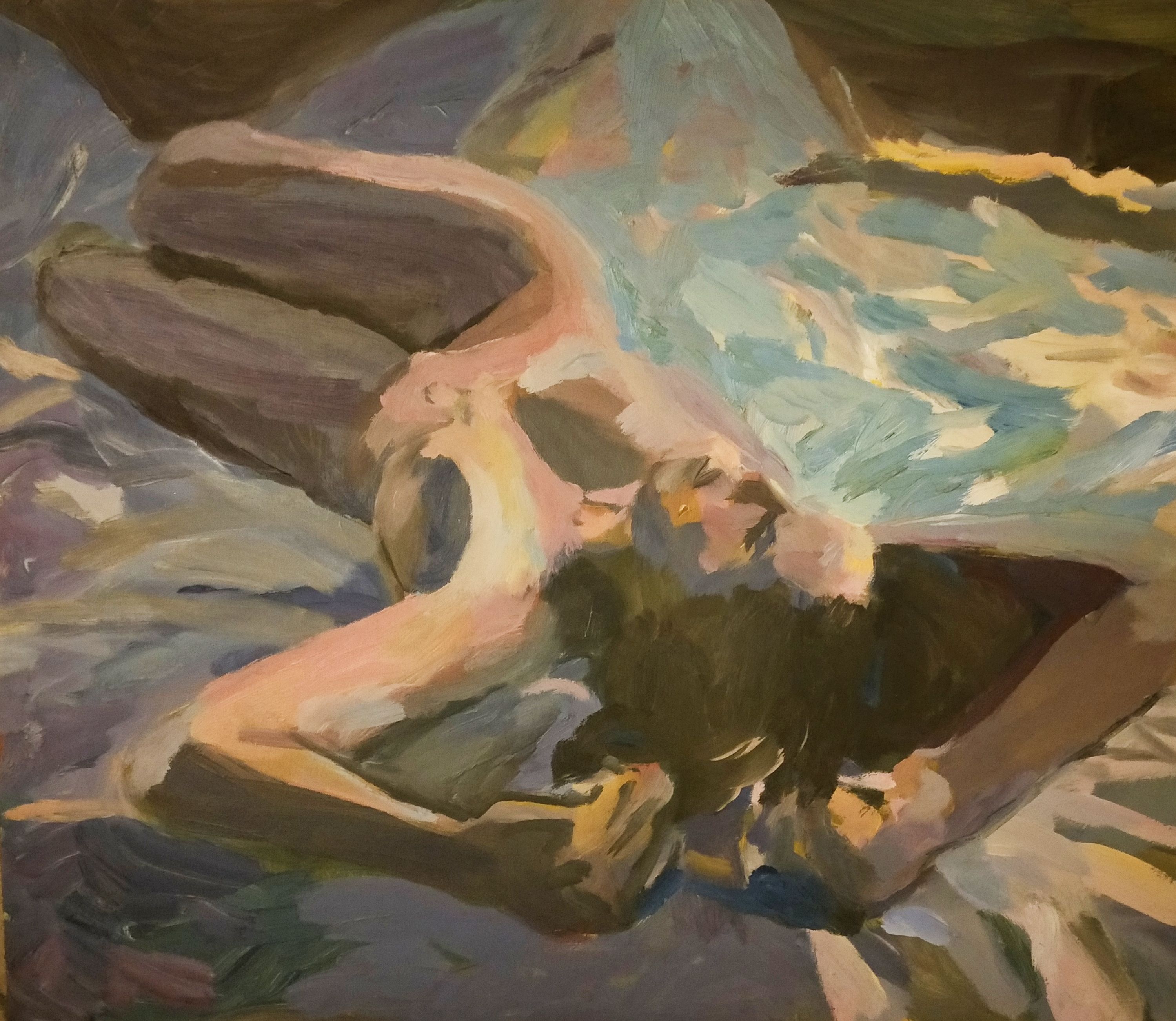 Femme étendue - 65X54 cm