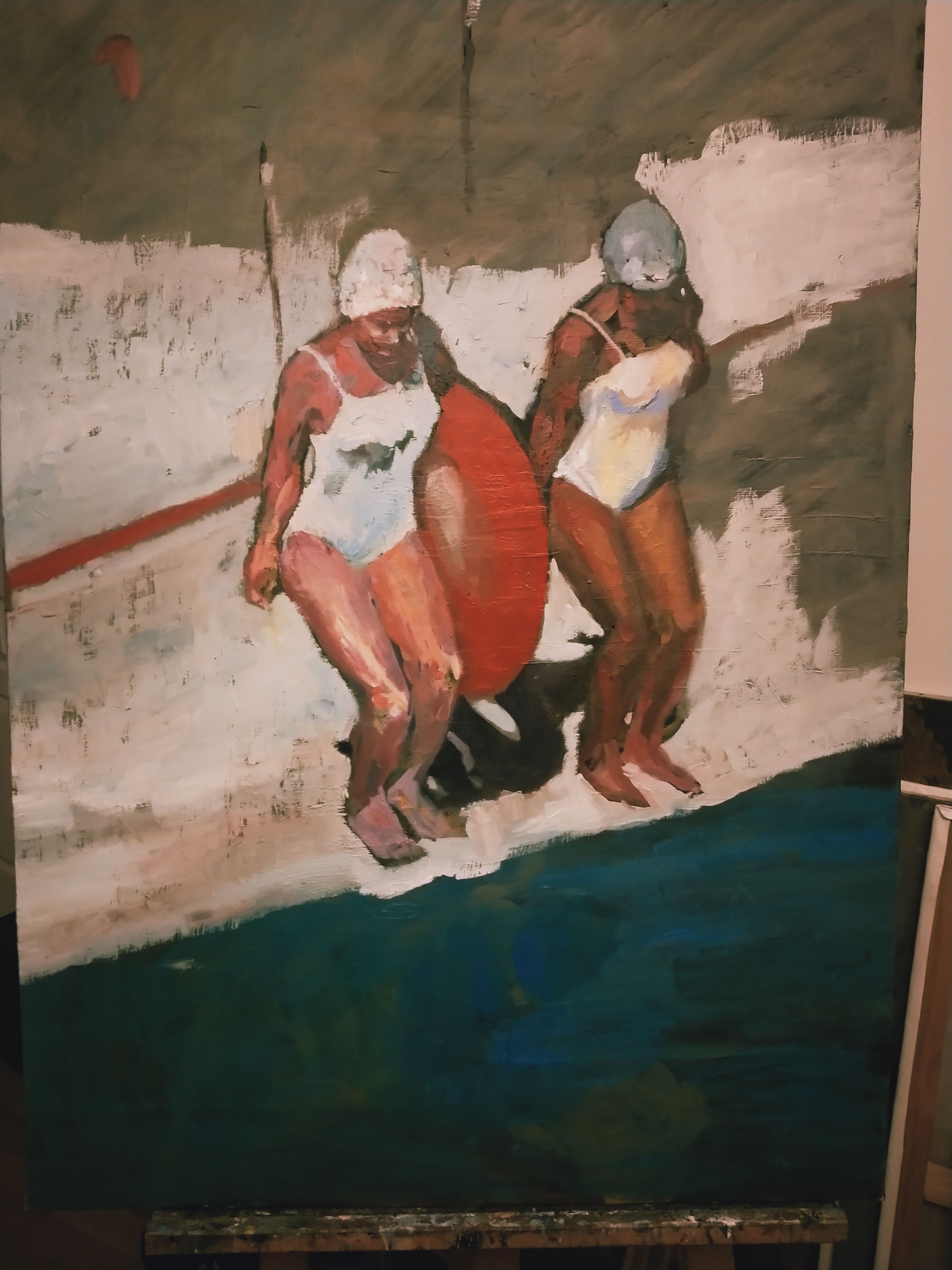 Femmes à la bouée - 73X100 cm