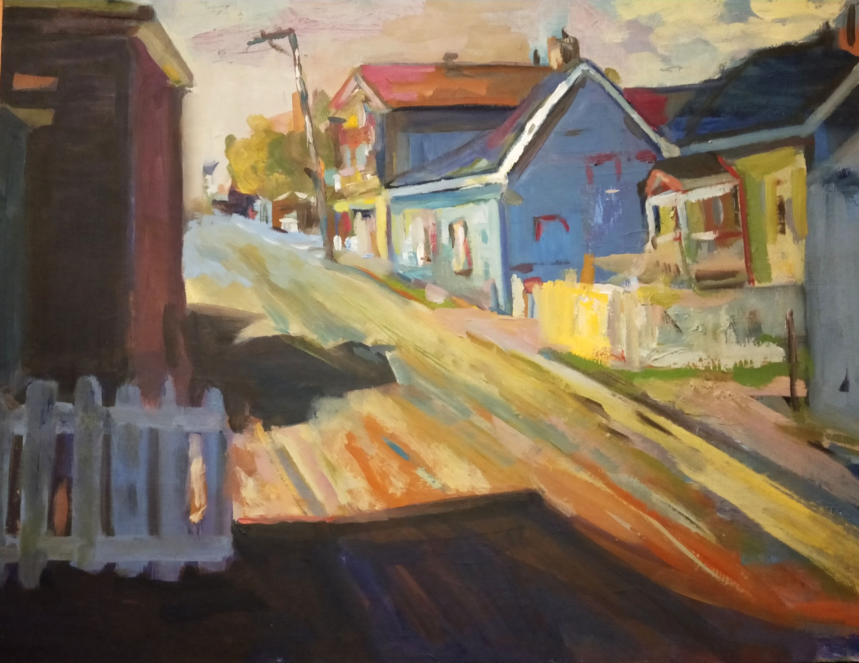 À l'ombre de la route - 65X50 cm