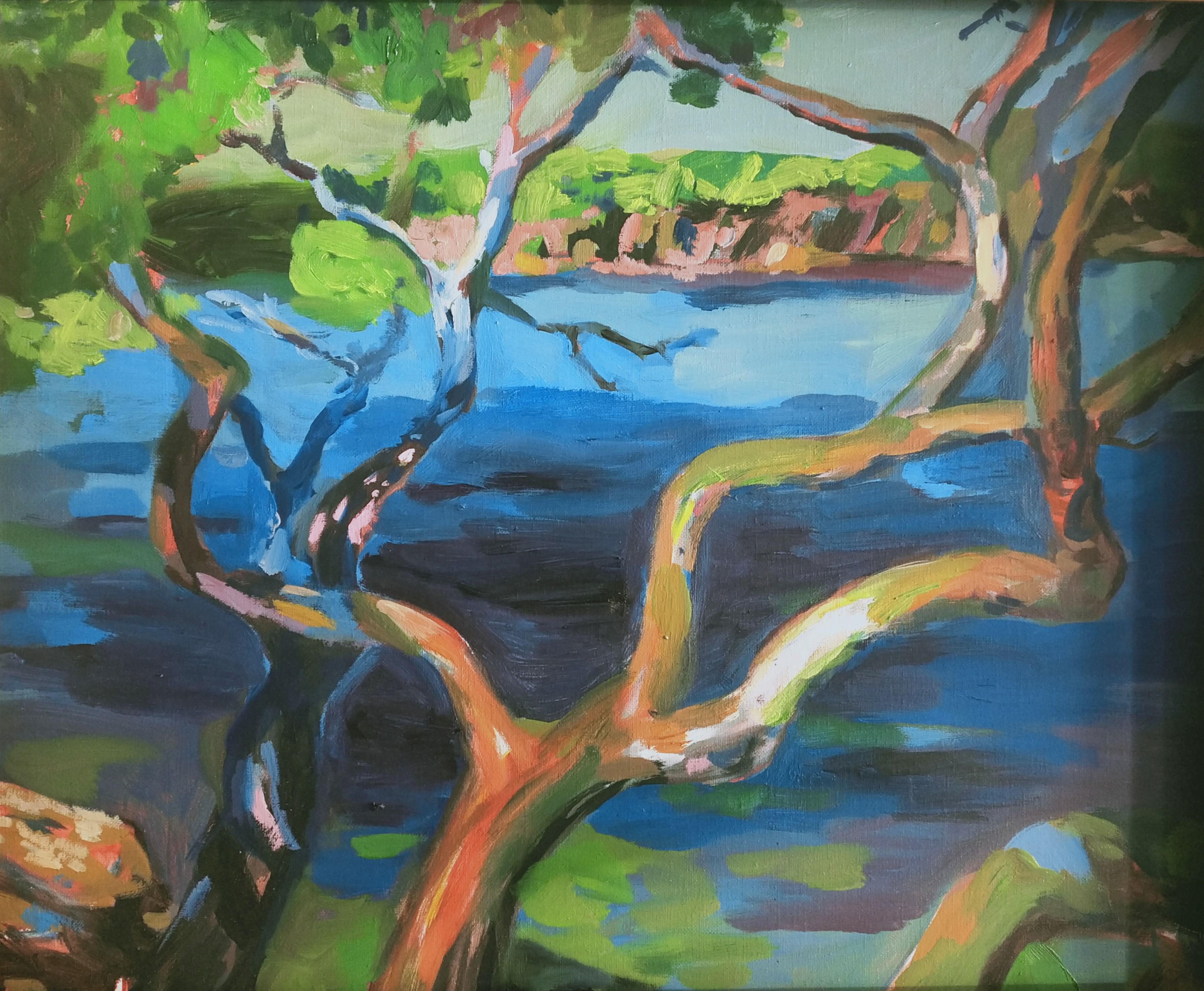 Arbres au bord de l'eau - 60X73 cm