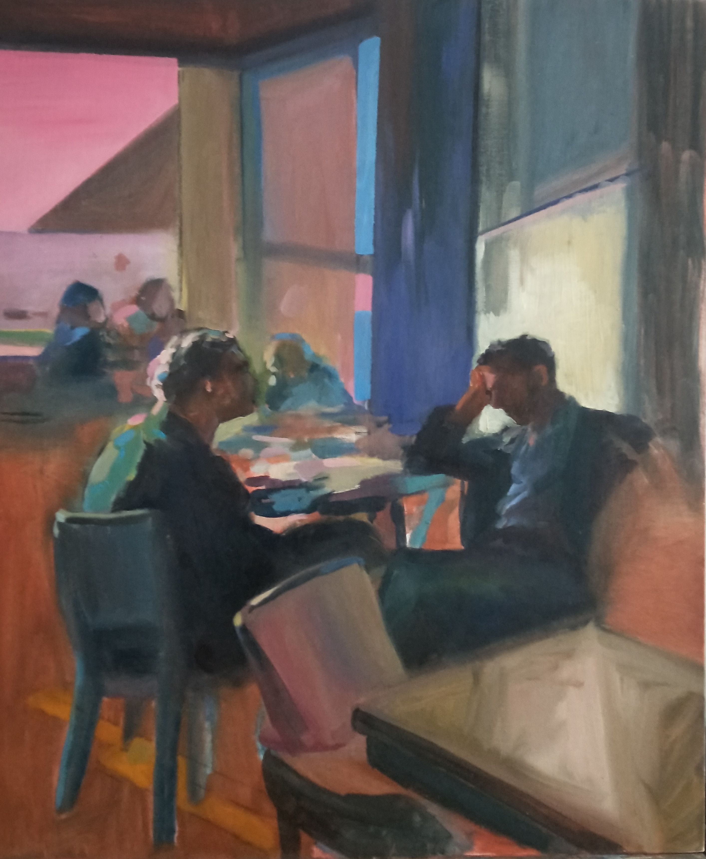 Scène au café - 65X45 cm