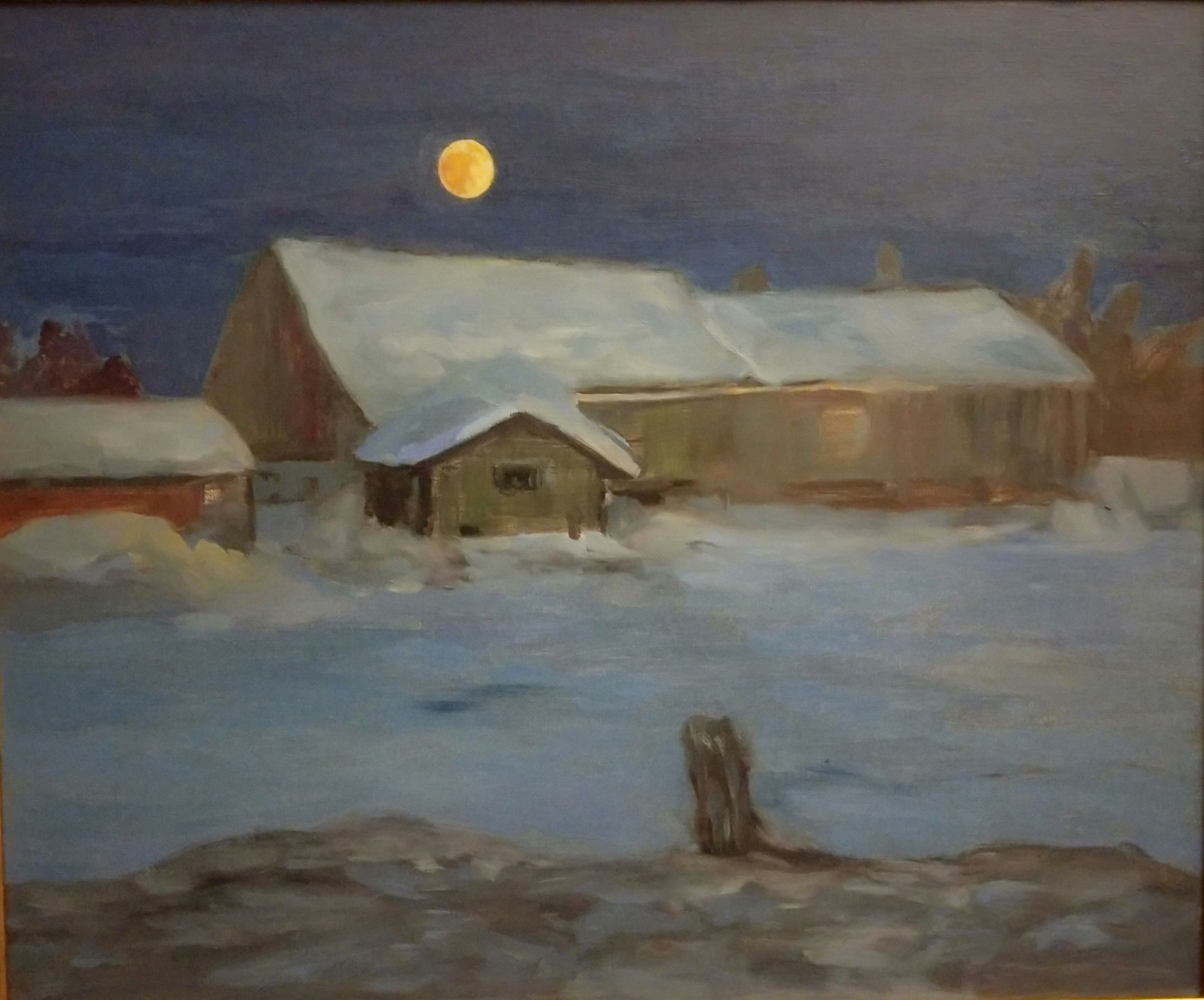 C'était une nuit de pleine lune - 65X54 cm