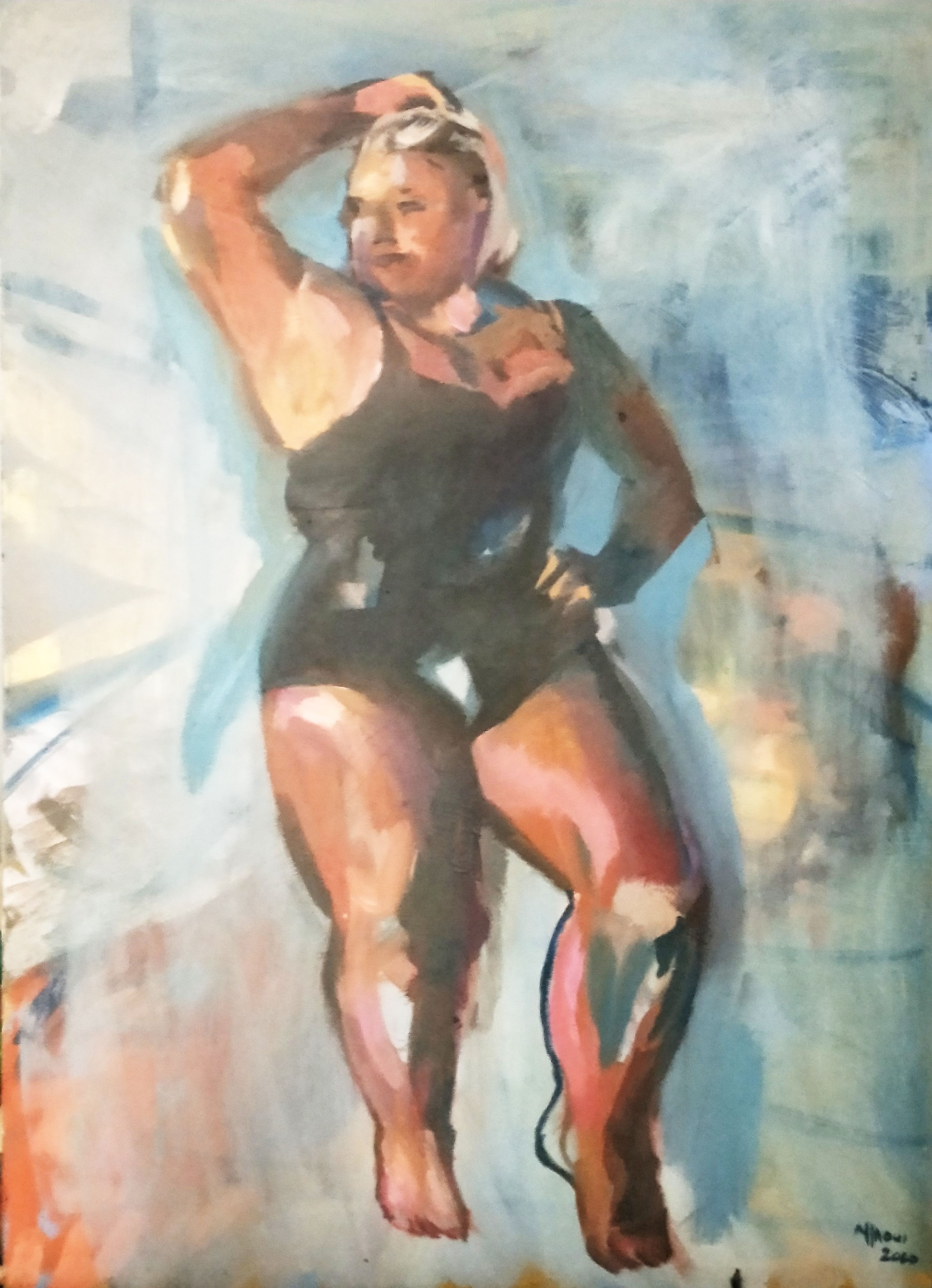 Nageuse ronde - 46X33 cm